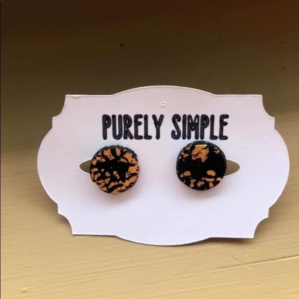 Handmade clay earring stud set